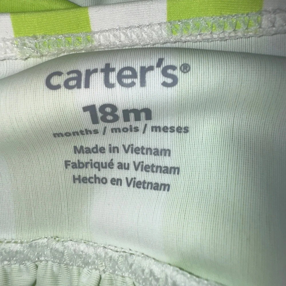 NWT NEW Carter's Green White Striped Swimsuit SZ 18 Mon UPF 50 - Picture 6 of 8